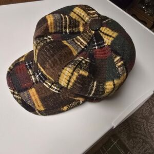 Plaid Wool Newsboy Cap